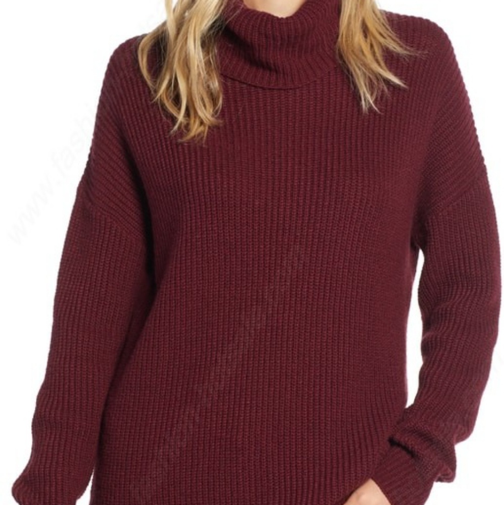 Halogen Oversized Turtleneck Tunic Sweater